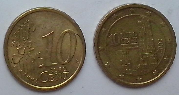 Австрия, 10 евроцентов