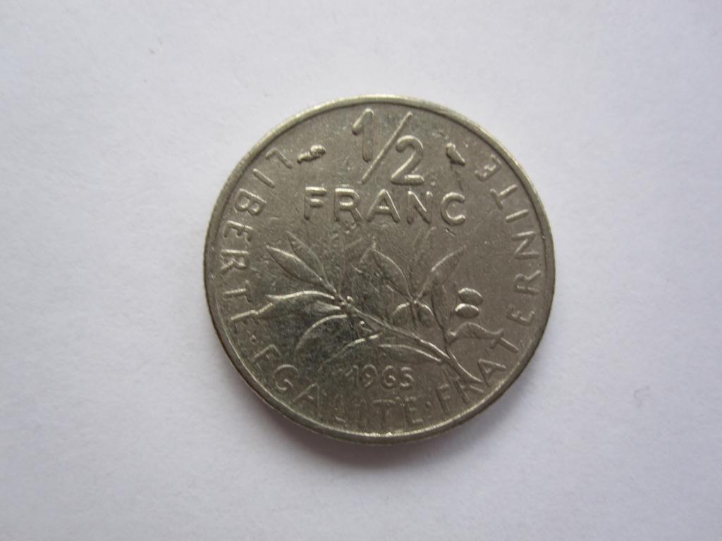 Франция 1/2 франка 1965г.