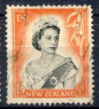 Новая Зеландия 1957 Королева Елизавета II Один шиллинг Mi:366 Гаш