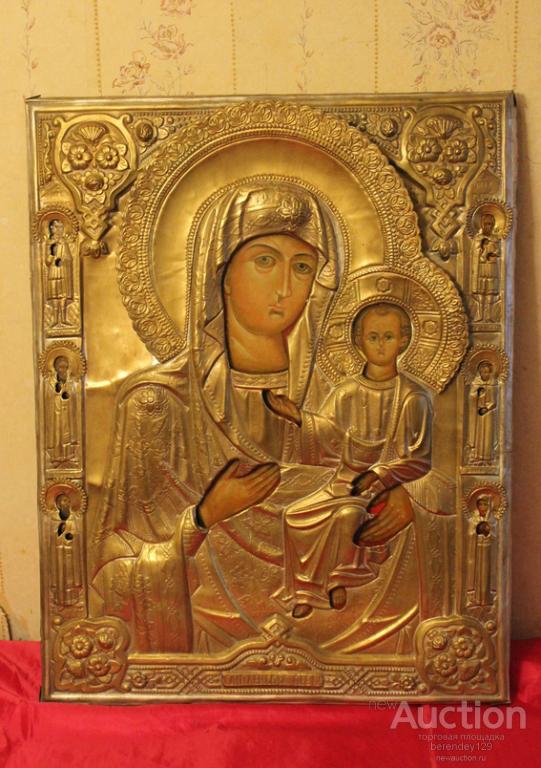 Икона в окладе Смоленская Б.М.  Большая . Храмовая . 65 х 51 см .