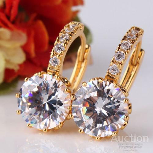 Серьги позолота 24-каратное золото (Au 999) - кристалл Swarovski