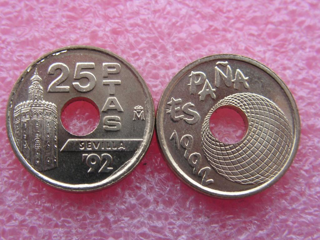Испания 25 песет 1992 Севилья ЭКСПО unc