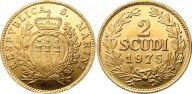 Сан-Марино 2 скудо 1975. Au 0.917. 6 г. UNC. 0.1769 oz