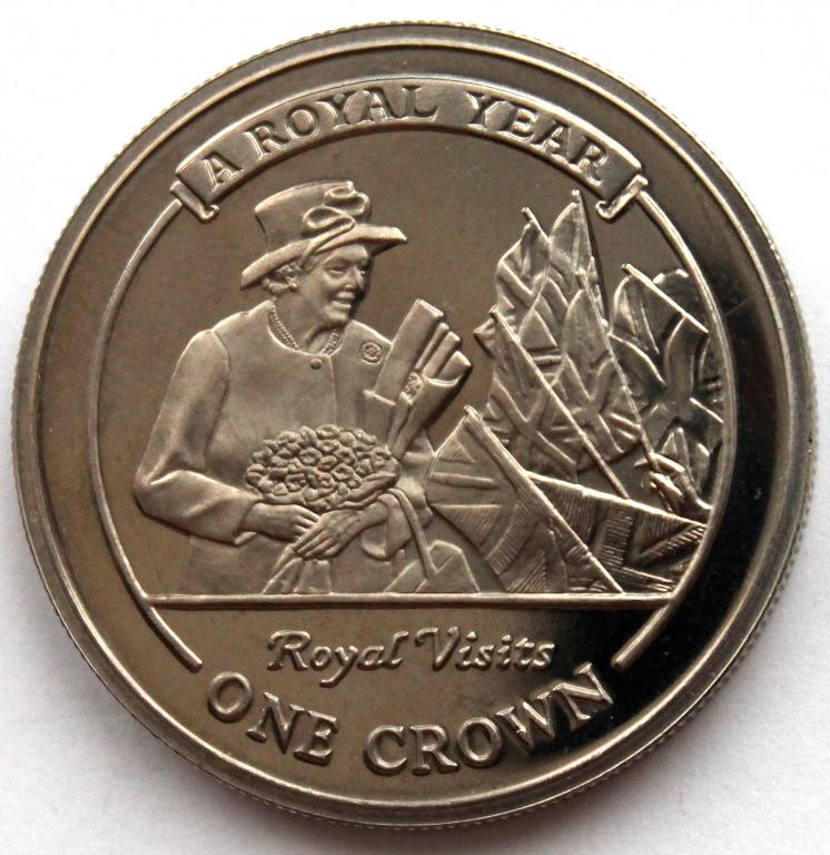 ГИБРАЛТАР 1 крона 2005 UNC «КОРОЛЕВСКИЙ ГОД» ВИЗИТ КОРОЛЕВЫ