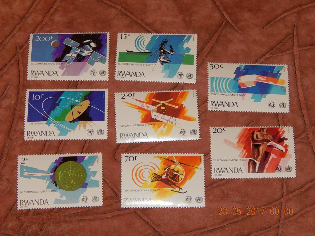 РАСПРОДАЖА  1987  Руанда Космос  Спутники Телекоммуникации  ПОЛНАЯ СЕРИЯ СОСТОЯНИЕ ОТЛИЧНОЕ