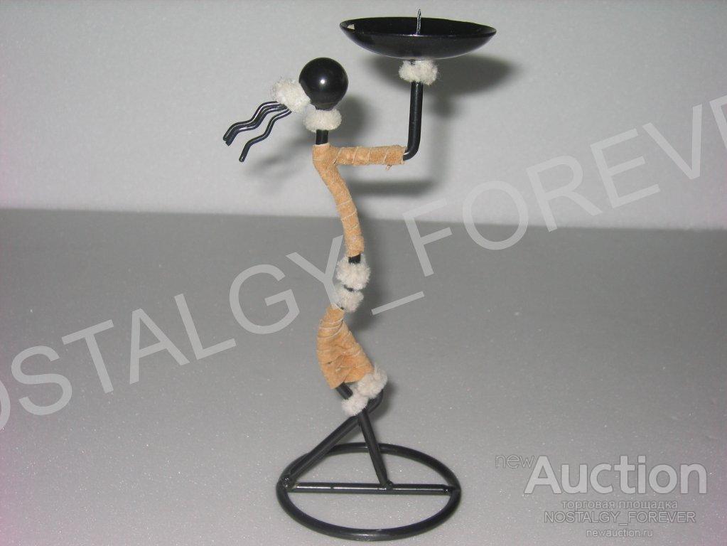 ПОДСВЕЧНИК металл фигурка статуэтка человек