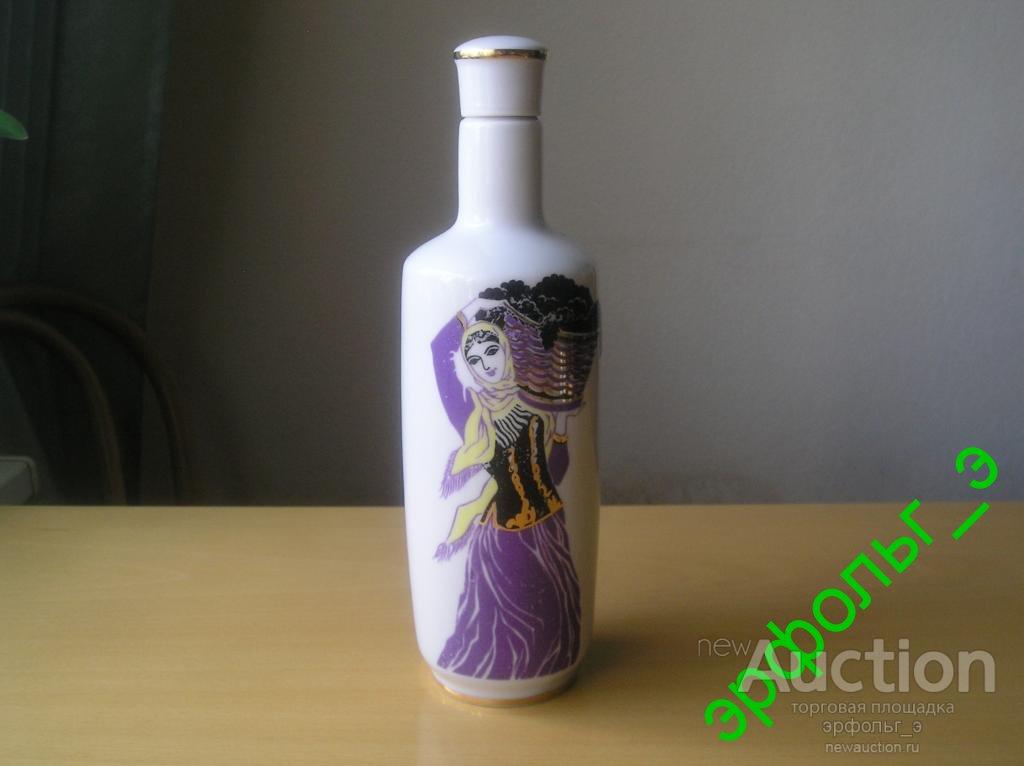 Графин Штоф Девушка с виноградом Блак ЛФЗ.