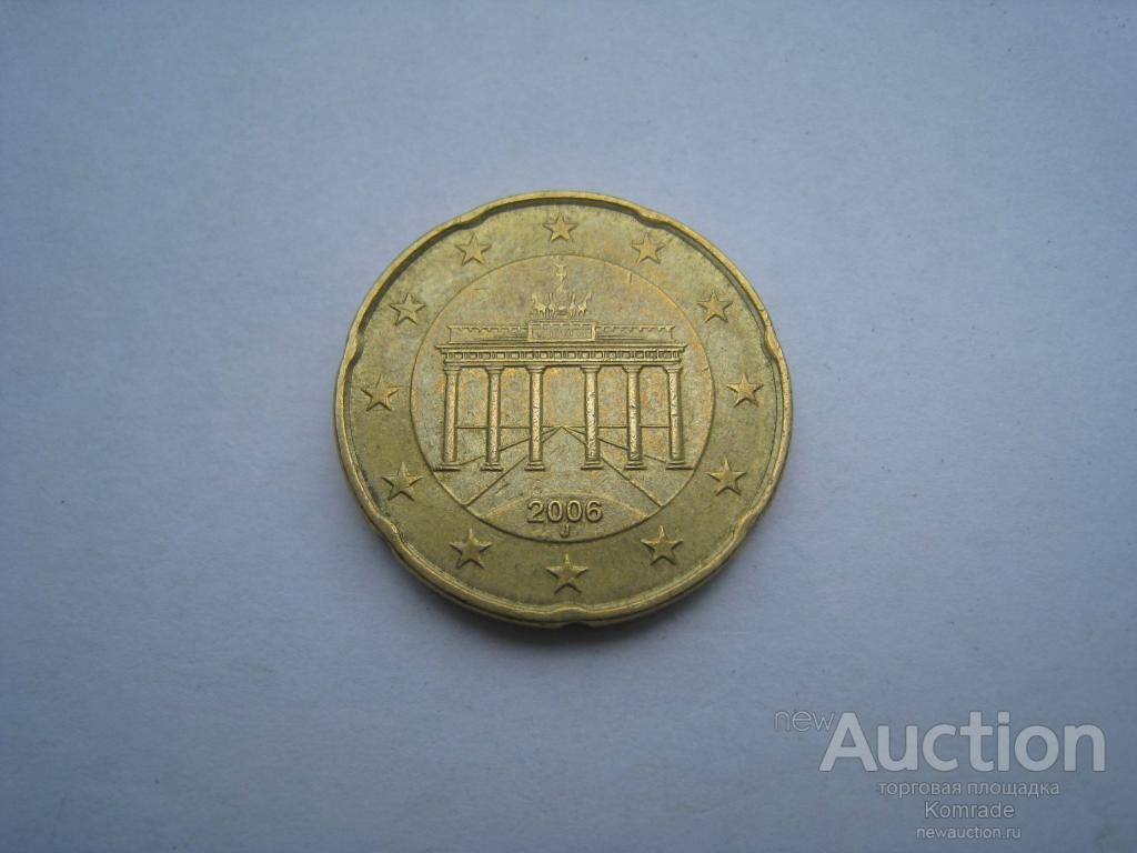 Монета 20 евроцентов 2005 года J Германия / Европа