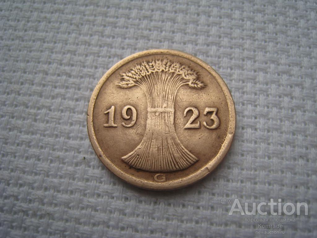 Монета Германия 2 рентенпфеннига / пфеннига 1923 года G