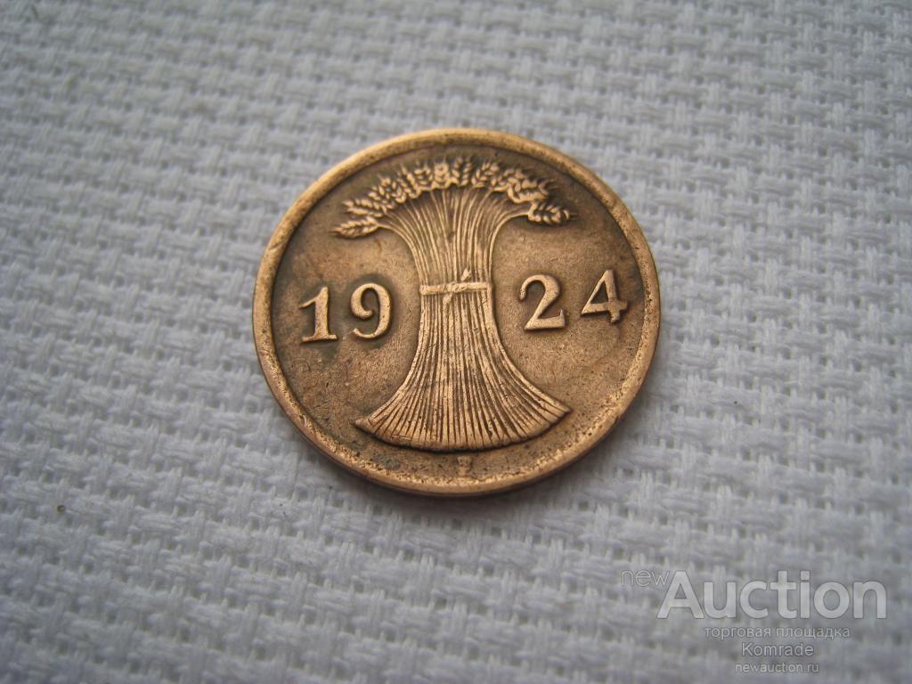 Монета Германия 2 рентенпфеннига / пфеннига 1924 года F
