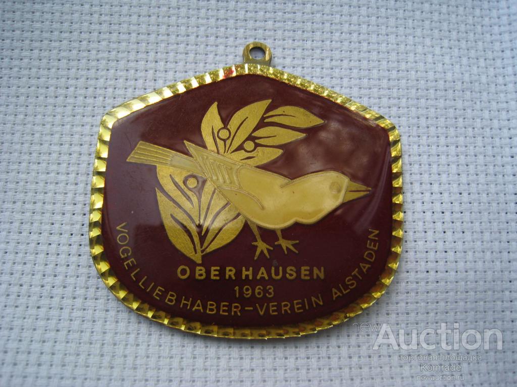 Германия ФРГ Медаль OBERHAUSEN / Оберхаузен 1963 год Клуб любителей птиц Альстен / орнитология