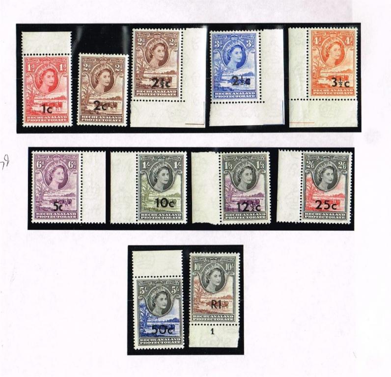 Бечуаналенд 1961 надпечатки фауна  MNH