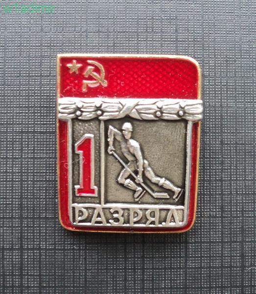 Знак "1 разряд". Хоккей. Накладной. СФС