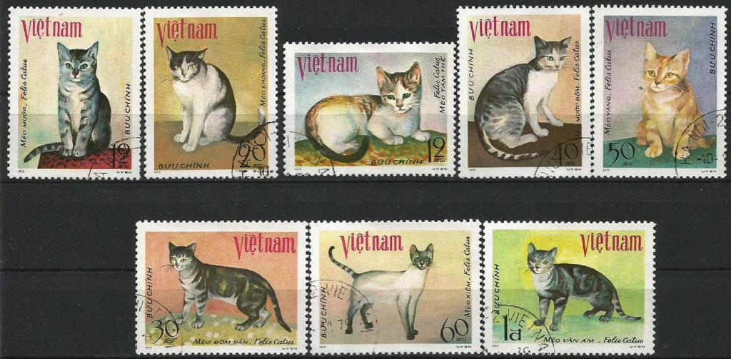 Животное 1979. Животные 1979. Марки Вьетнама с кошками фото. Cat Vietnam Flashback.