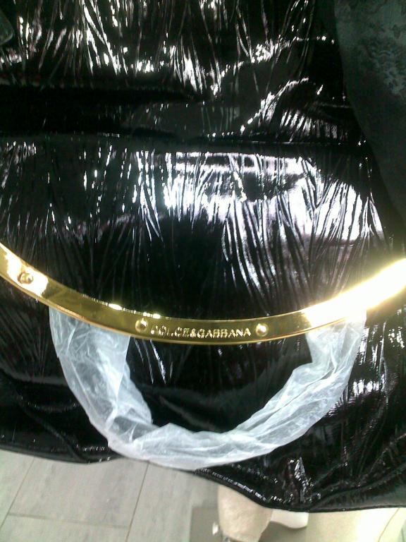 сумка черная кожа лак D&G