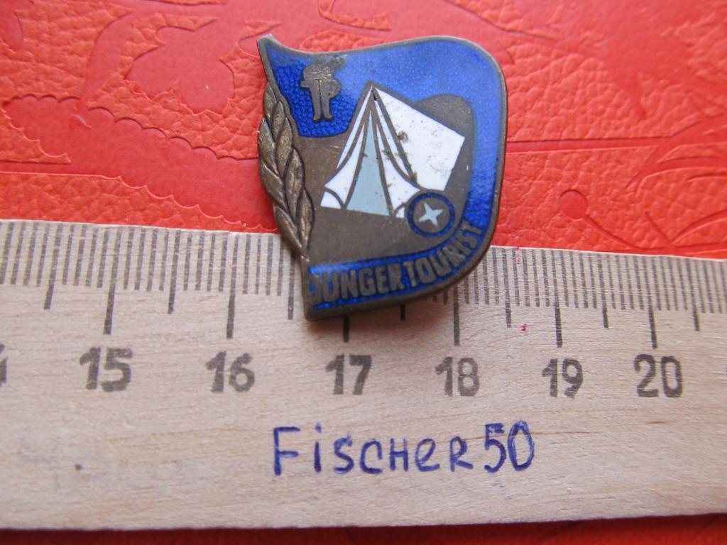 Знак ГДР "юный турист" тяжелый эмаль, скрепка