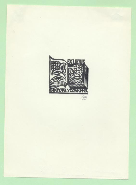 Экслибрис. Ex Libris В. Усолкина. ~10х14 см. Худ. В.А. Усолкин, 1988, Х3