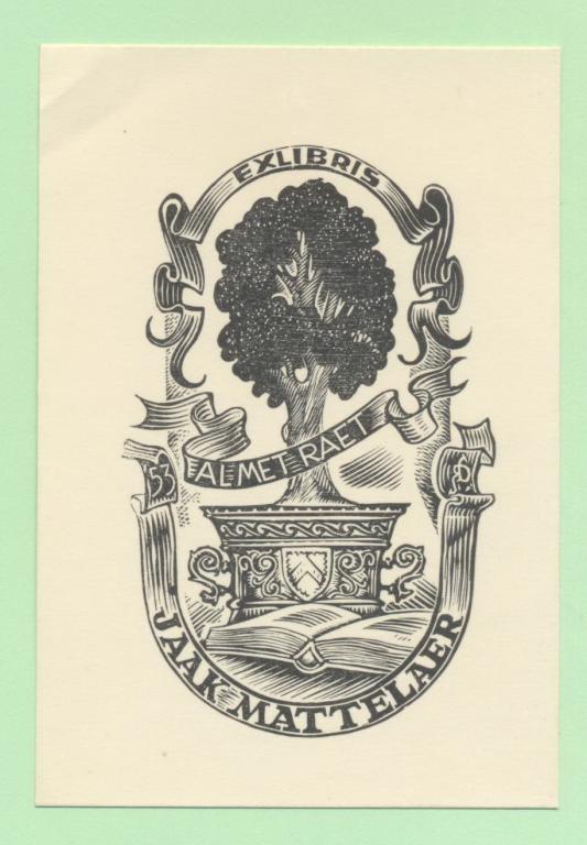 Экслибрис. Ex Libris Almet Raet Jaak Mattelaer. ~7х10 см. Худ.