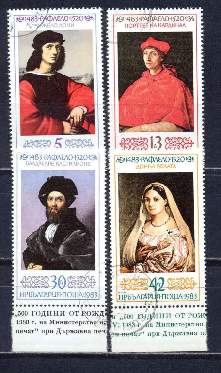 Болгария 1983 Mi 5231-34 500 лет Рафаэлю CTO 056/587