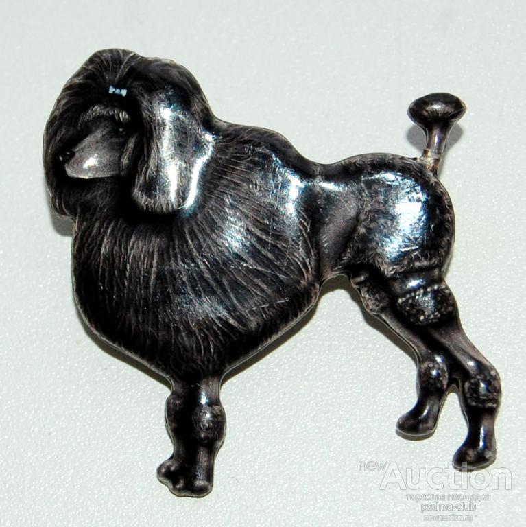 Брошь Леди Пудель, серебро, эмали, KENART, Англия, 1960-1970