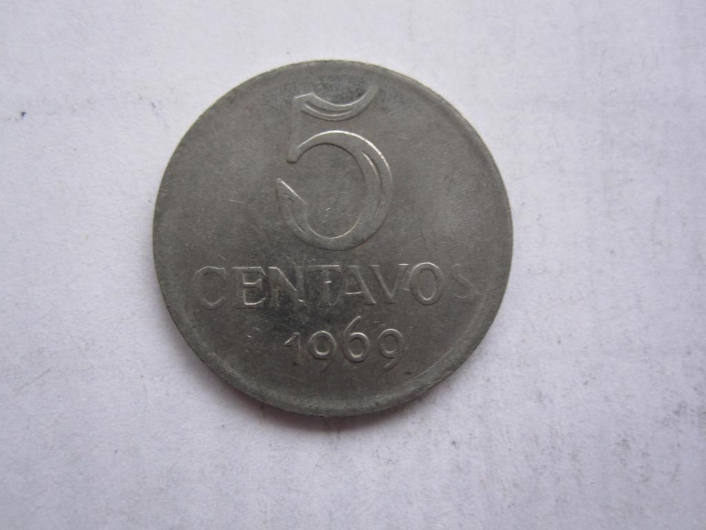 Бразилия  5  сентаво 1969г.