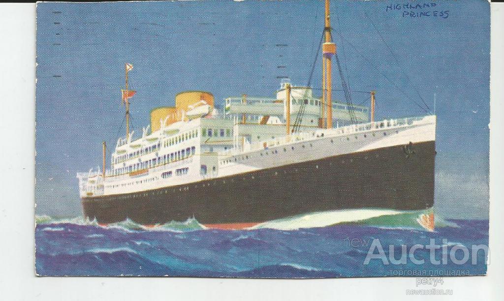 7669.Корабль,   пассажирский лайнер. Обрезана.