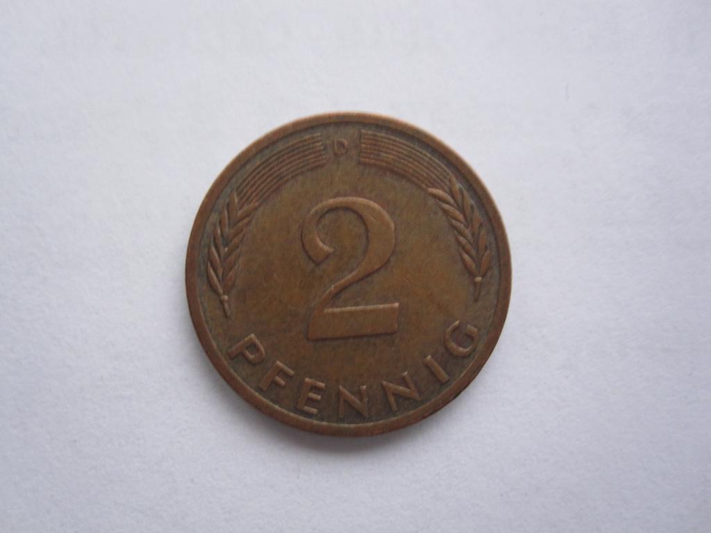 ФРГ  2 пфенинга 1972г.(D)