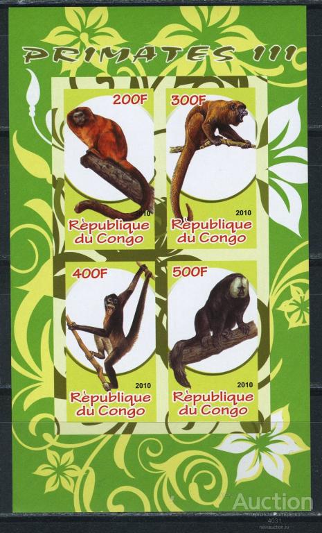 Конго. Обезьяны  б/з  мл **
