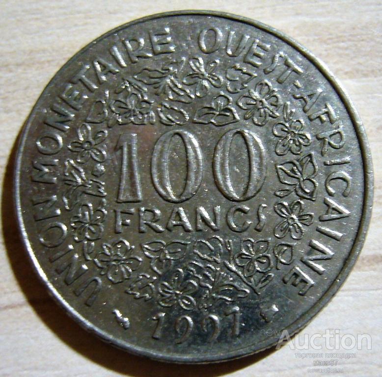 Западная Африка. 100 франков 1997 г .