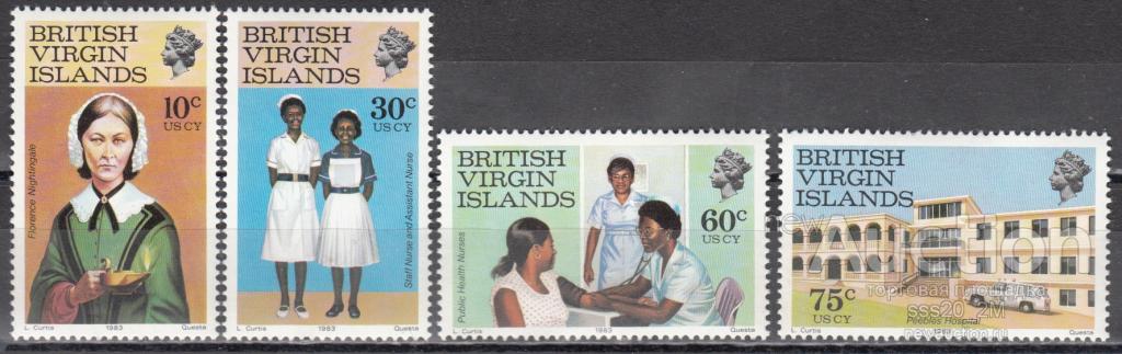 Британские Виргинские о-ва 1983 уход за больными медсестры Mi448-451 MNH