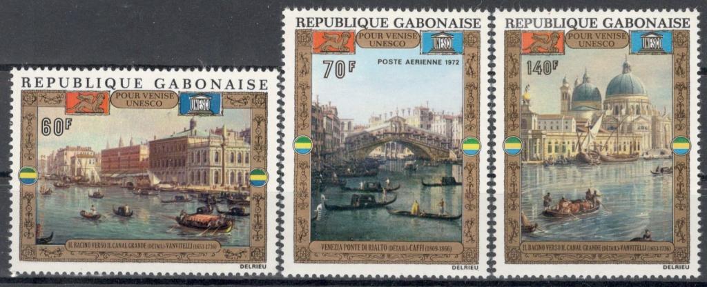 Габон, 1972, № 456-458, € 16, MNH, авиа, полн., искусство, живопись, корабли