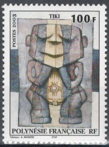 Французская Полинезия, 2003, № 899, € 2, MNH, полн., национальные маски, Тики