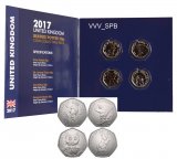 Великобритания -BUNC 4 x 50 пенсов 2017, серия 150 лет Беатрикс Поттер , Brilliant Uncirculated