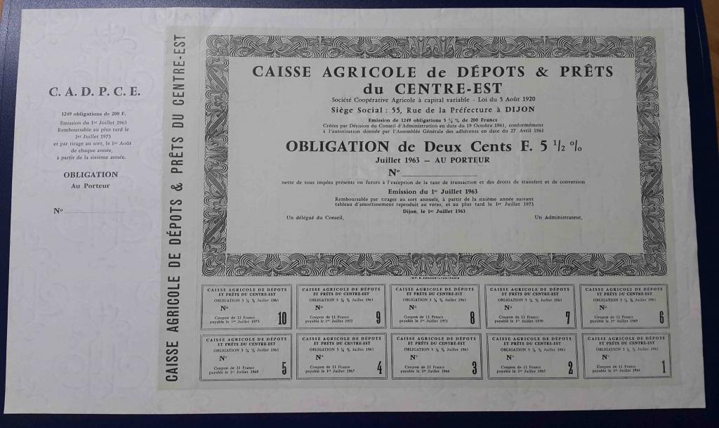Образец Бланк Франция общество Лион банк кредит 1963