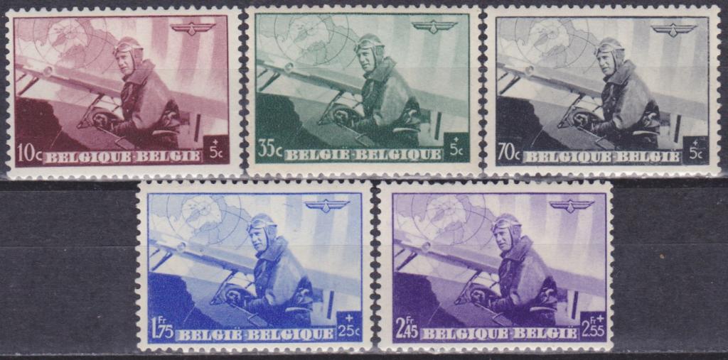 Европейская Авиапочтовая Конференция. Король Леопольд III - лётчик. Серия 5 марок.
