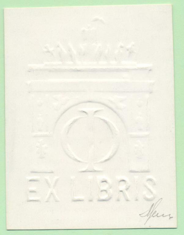 Экслибрис. Ex Libris Ф. ~6х8 см. Худ. В.А. Меньшиков, С-Петербург