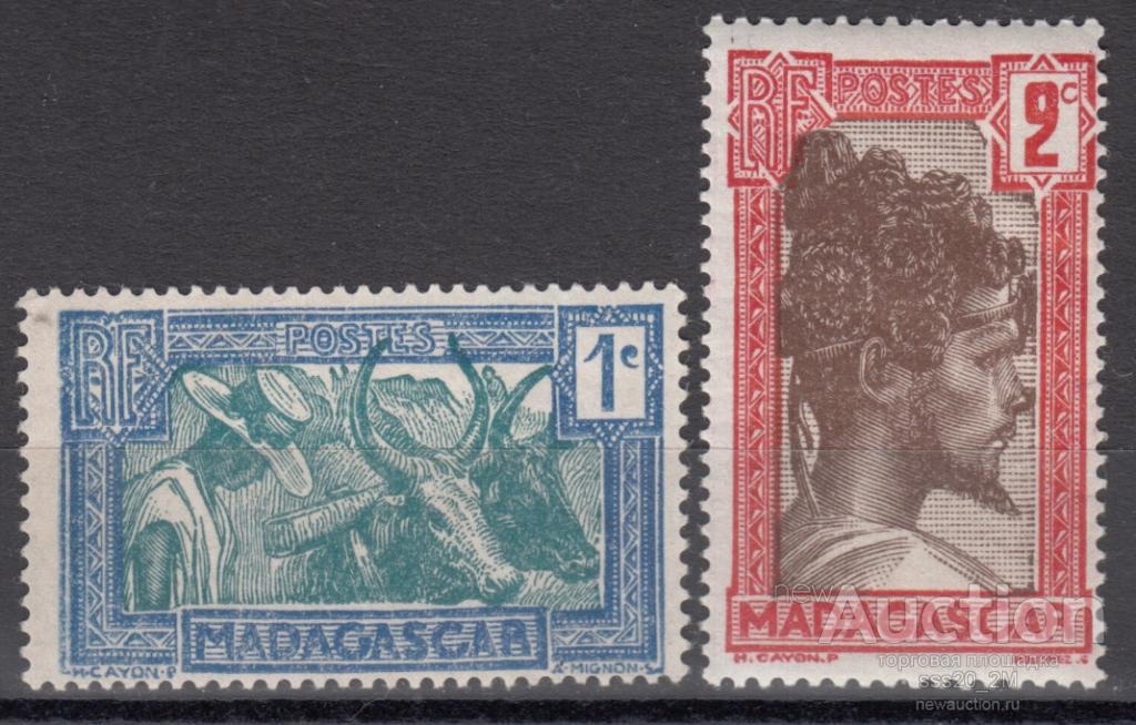 Мадагаскар 1930 быки туземцы Mi180,181 MNH