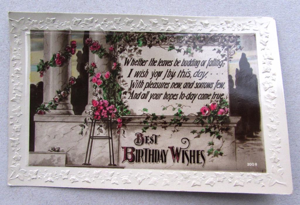 Вьющиеся цветы Поздравление Англия Штемпель 1923