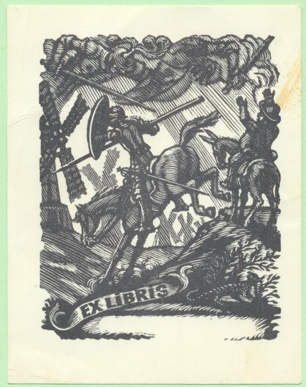 Экслибрис. Ex Libris . ~8,5х11 см, худ. Ф.Д. Константинов,Москва