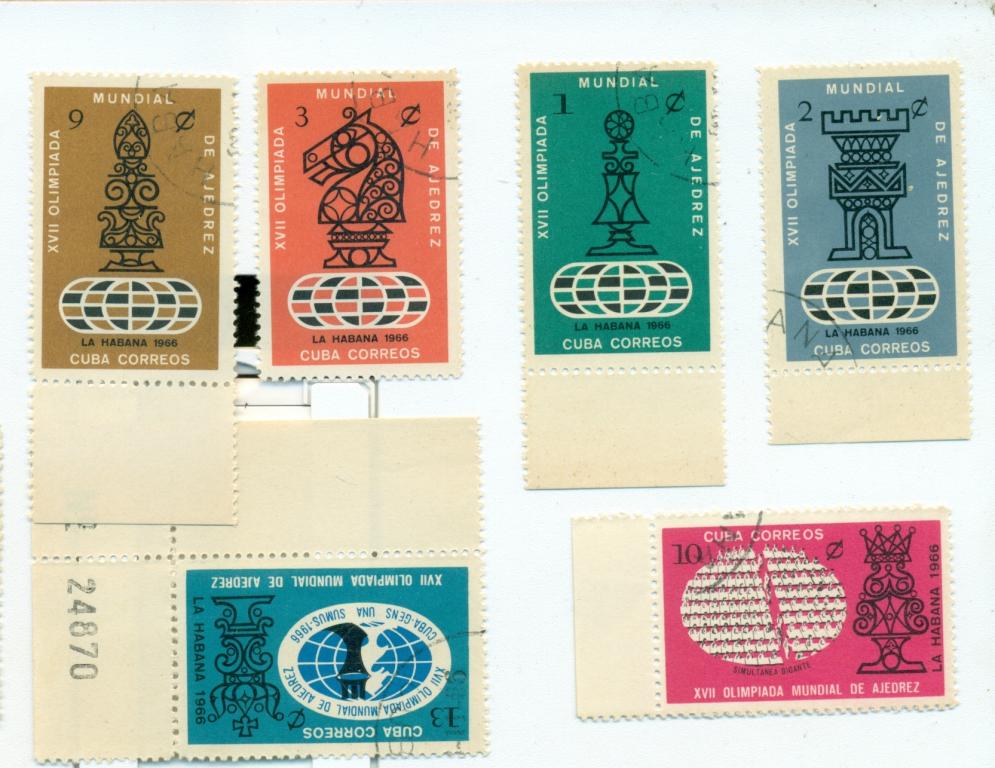 Куба 1966г. Шахматная Олимпиада в Гаване Mi 1215-1220