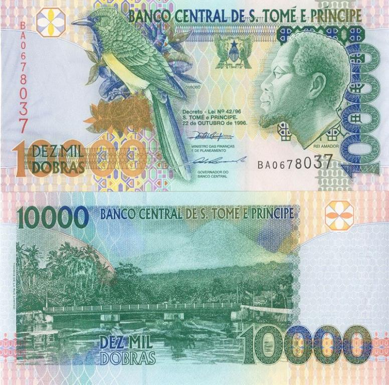 Сан-Томе и Принсипи 10000 добра 1996 P66a пресс unc