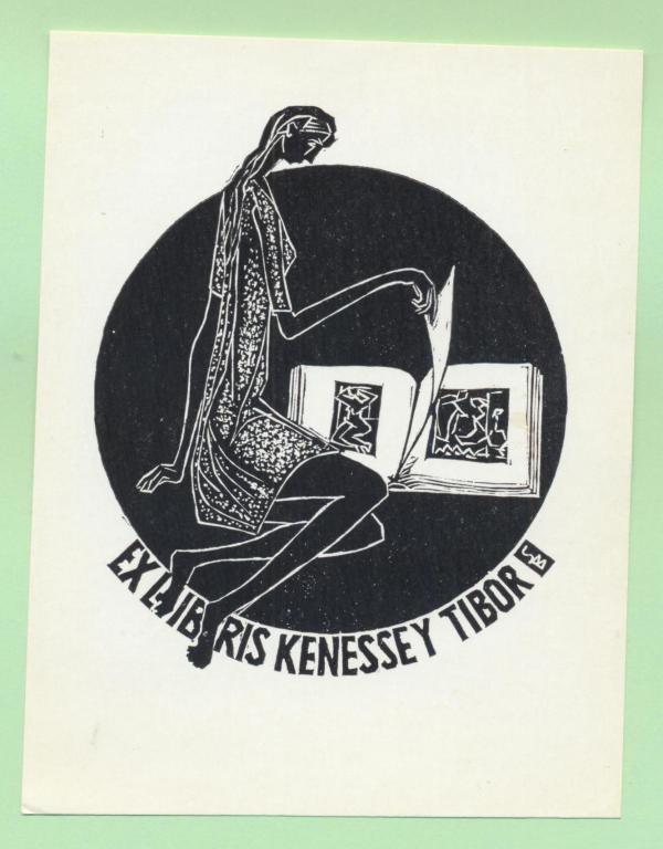 Экслибрис. Ex Libris Kenessey Tibor. ~10х13 см. Худ.  Stettner - Holzschnitt