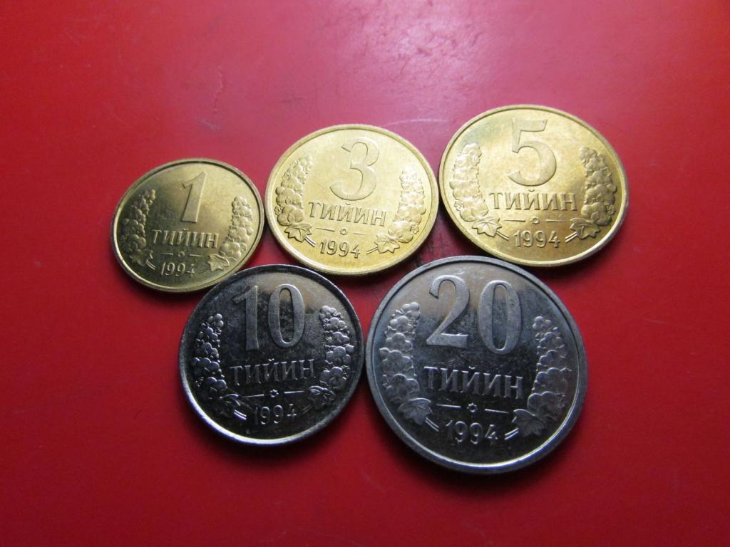 НАБОР МОНЕТ УЗБЕКИСТАН, 5 ШТ. (UNC)