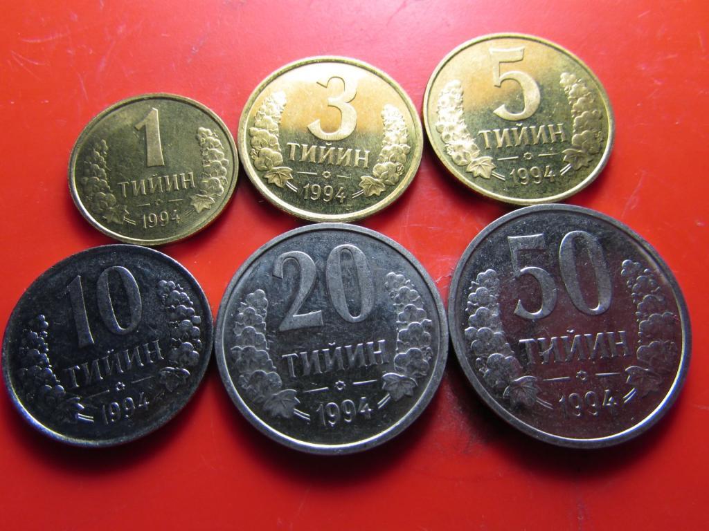 НАБОР МОНЕТ УЗБЕКИСТАН, 6 ШТ. (UNC)