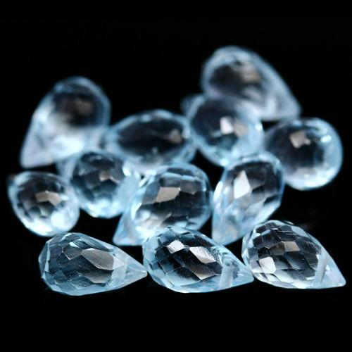 Натуральный голубой топаз 10,10 карат (12 штук))