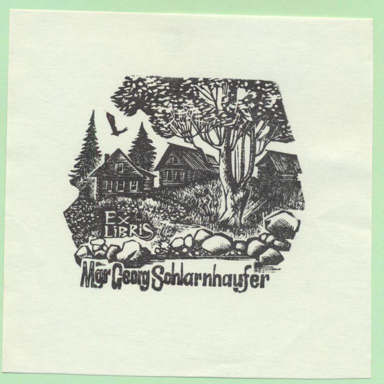 Экслибрис. Ex Libris Georg Schlarnhaufer. ~10х10 см. Худ.
