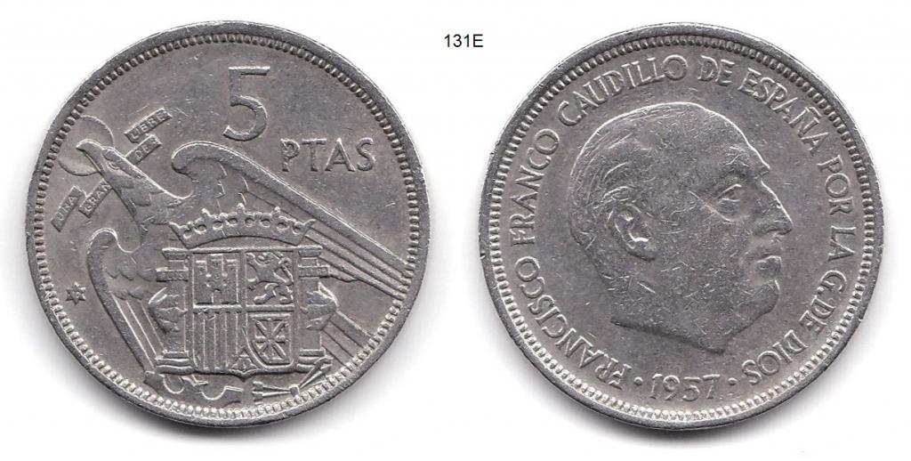 Испания. 5 песет. 1957 (1970) год.