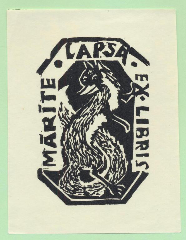 Экслибрис. Ex Libris Marite Lapsa. ~8,5х11,5 см. Худ.