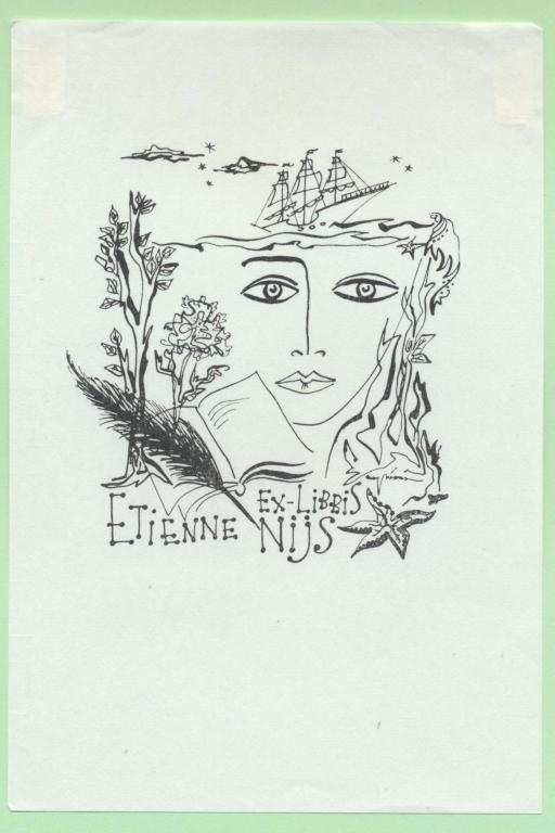 Экслибрис. Ex Libris Etienne Nijs. ~10х15 см. Худ. May Nearna