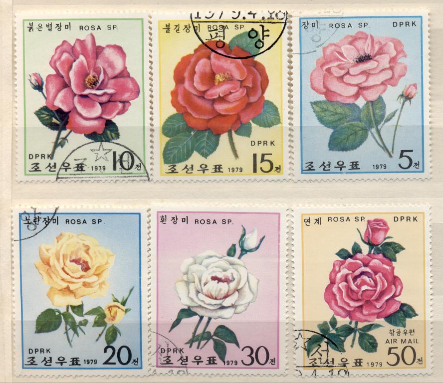 КНДР 1979 г. серия "Цветы" гашеная